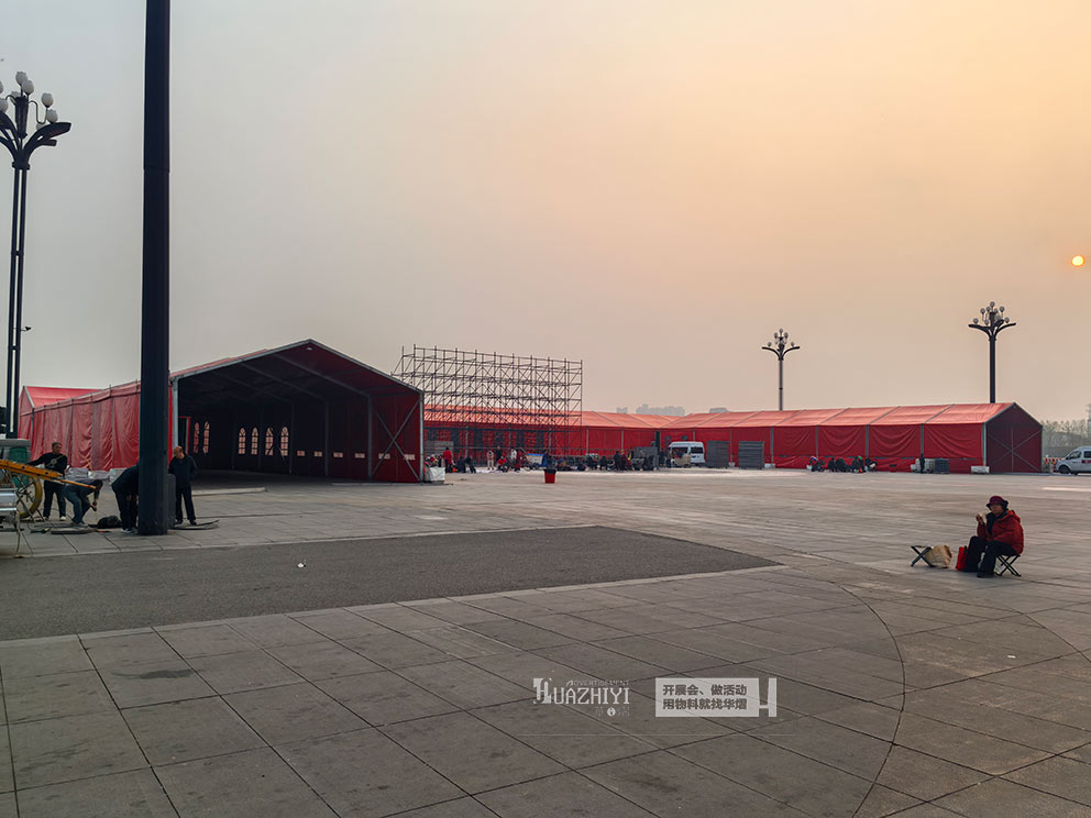 华熠篷房出租搭建周口太昊陵非遗展红色篷房