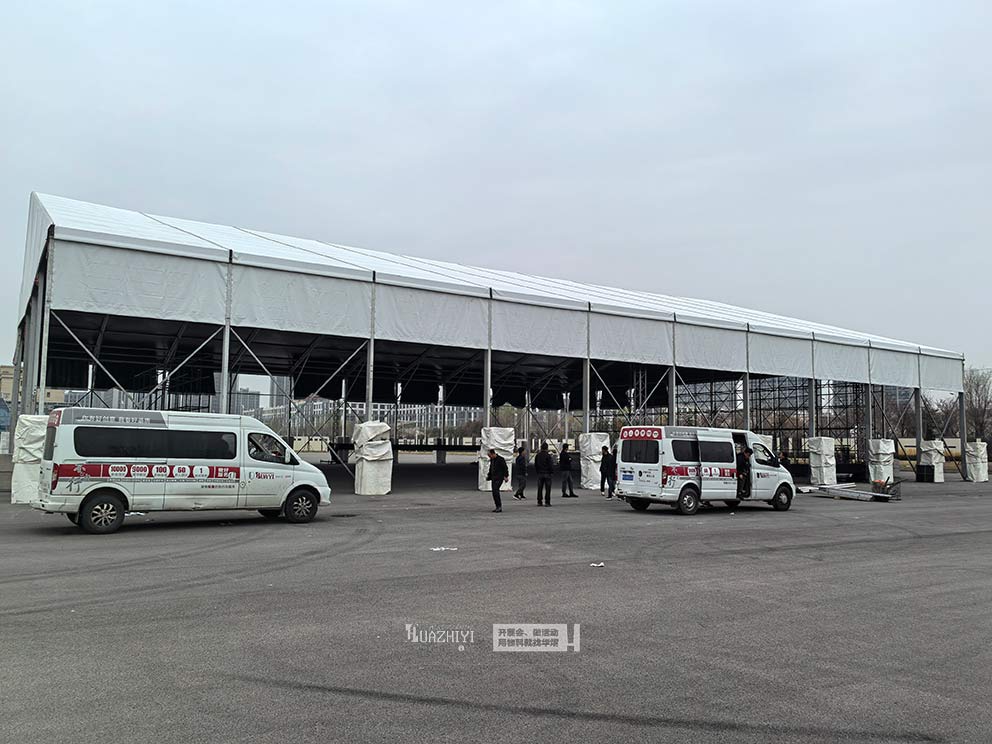 郑州华熠搭建智能互联网测试基地高8米，跨度40米篷房